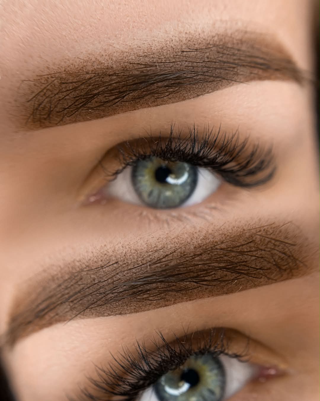 Permanent make-up bryn resultat — naturlig form og farge